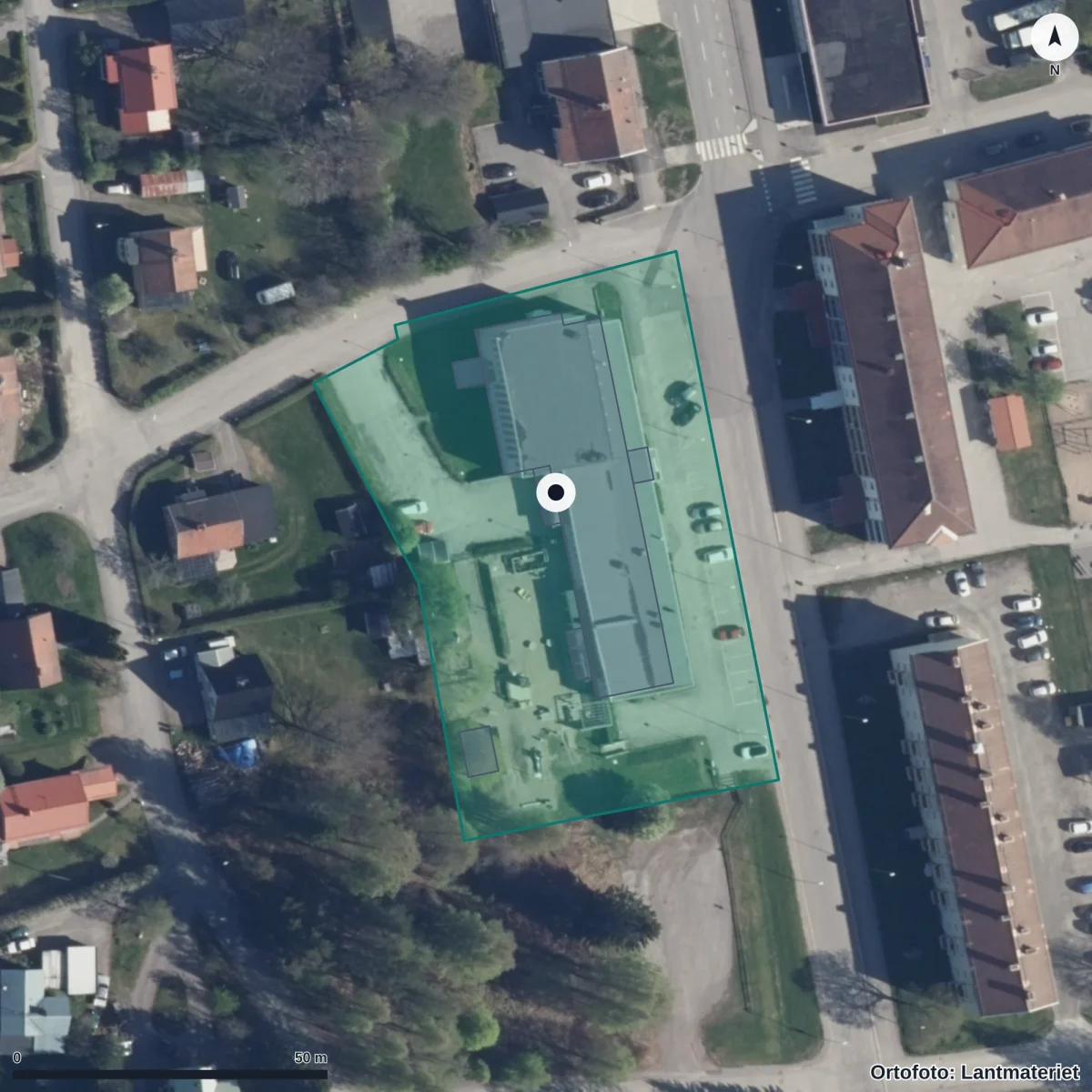 Flygbild över Förskola 503581, ortofoto från Lantmäteriet