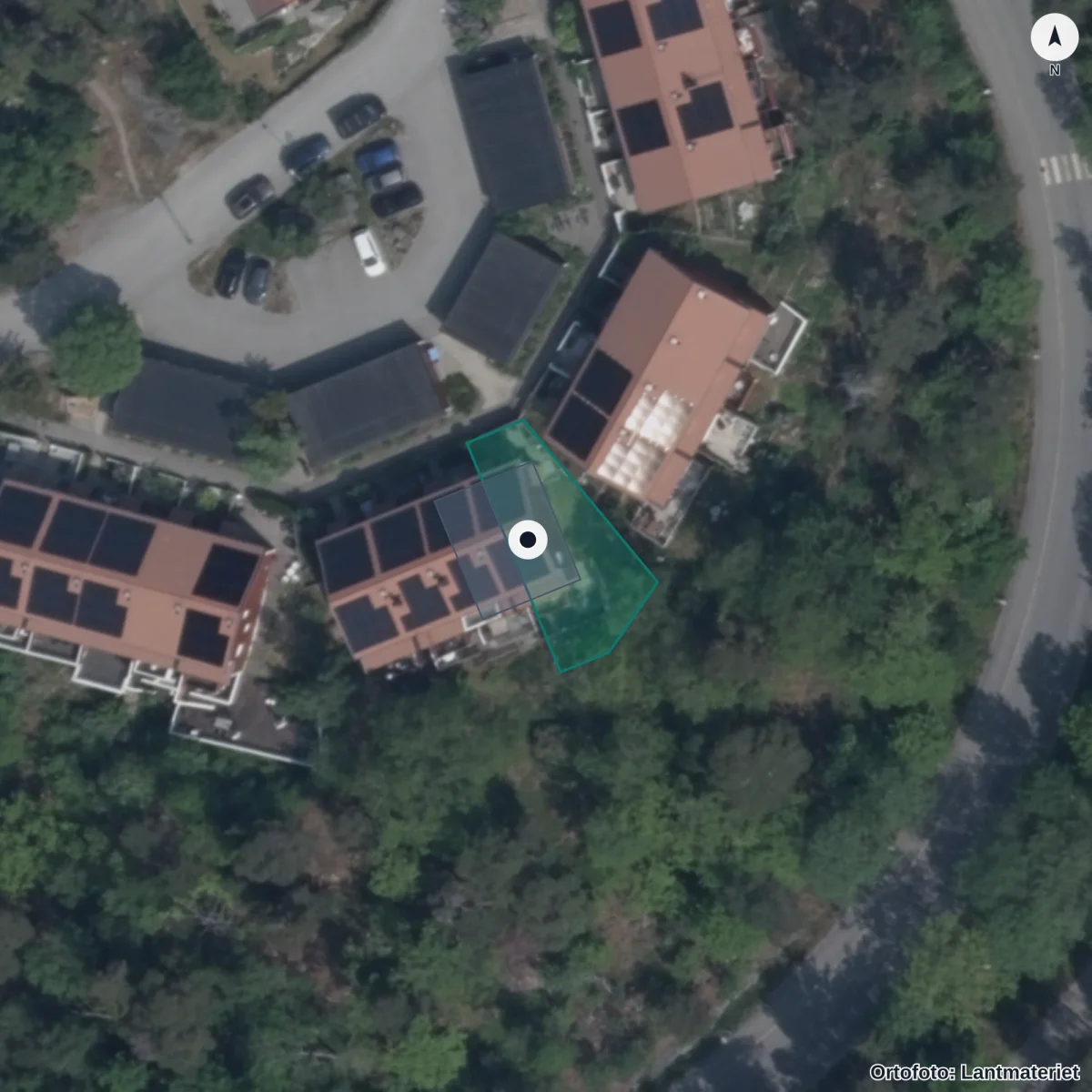 Flygbild över Herkules Förskola, ortofoto från Lantmäteriet