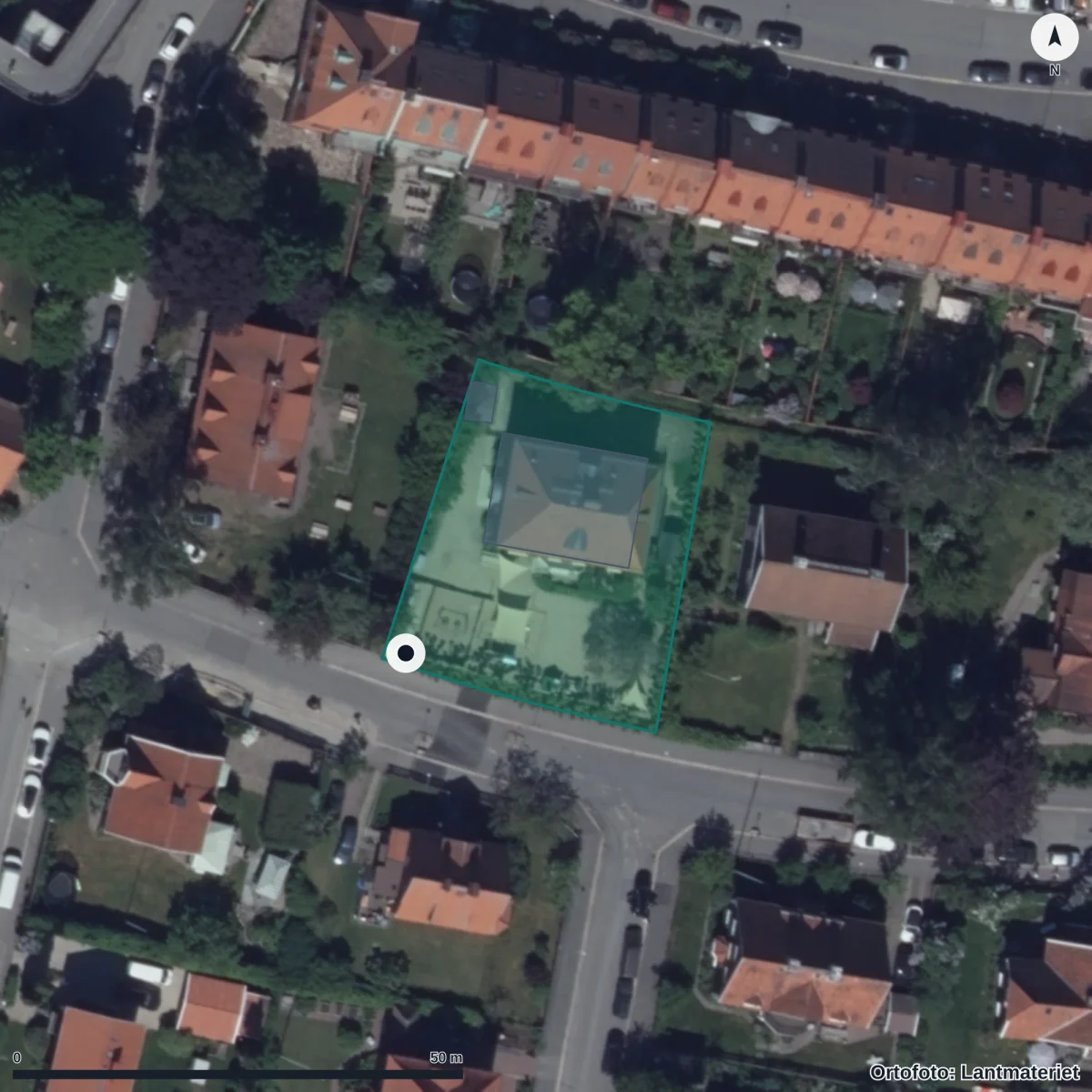 Aerial view of Vitsippan, orthophoto from Lantmäteriet