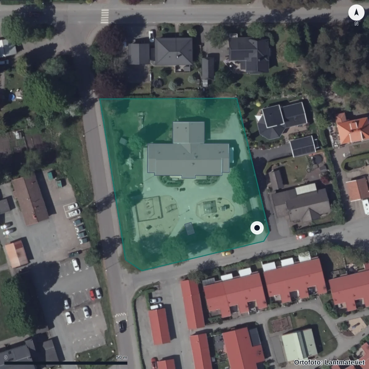 Aerial view of Segerstads Kooperativa Förskola, orthophoto from Lantmäteriet