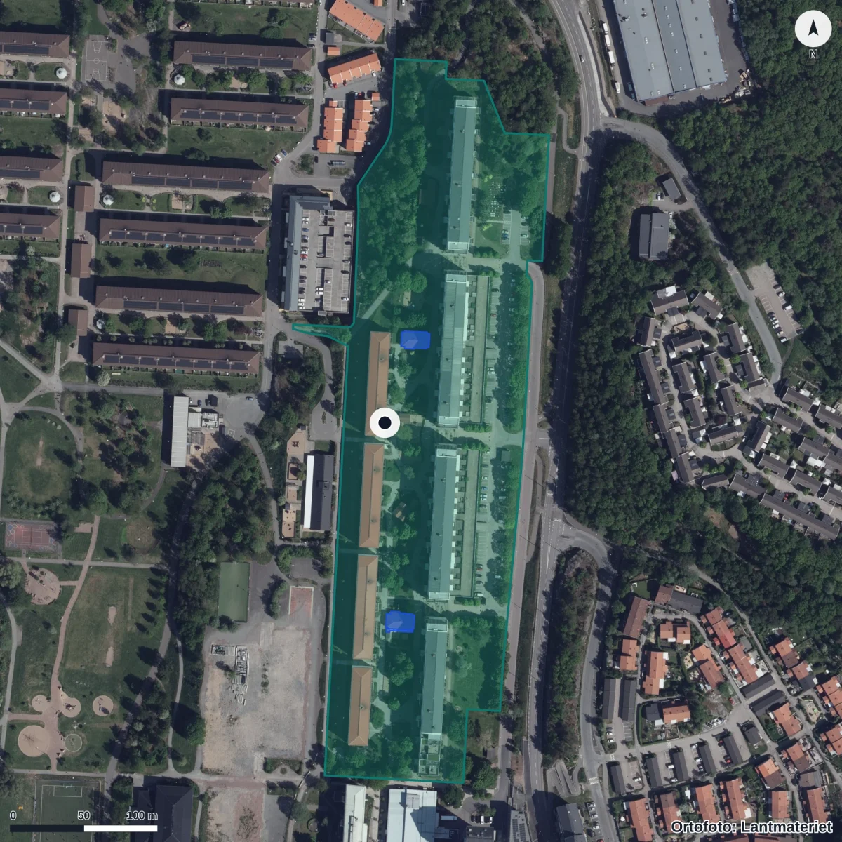 Aerial view of Romano Ilo, orthophoto from Lantmäteriet
