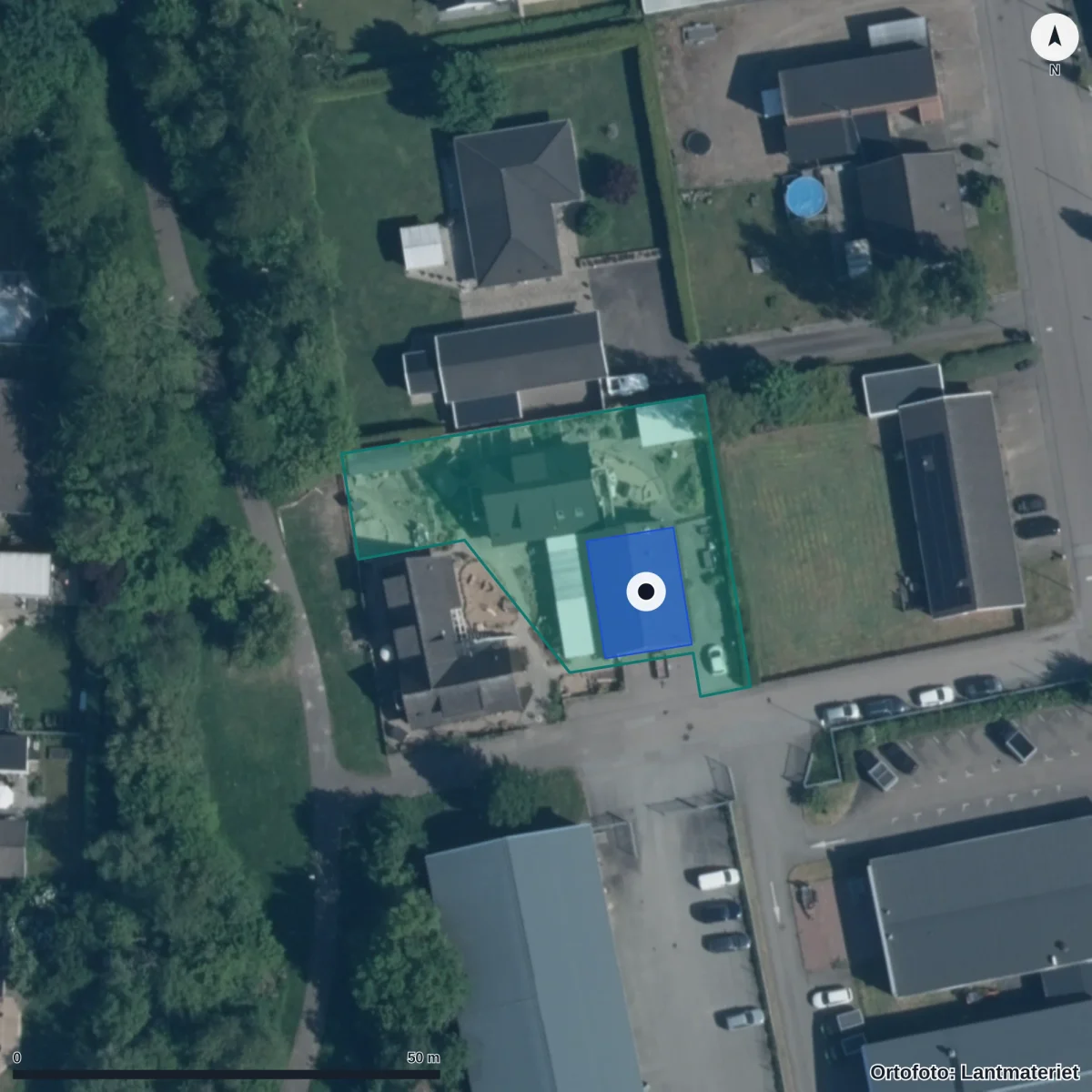 Flygbild över Blåklockan, ortofoto från Lantmäteriet