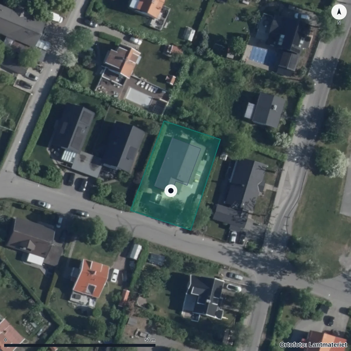 Flygbild över Föräldrakooperativet Sol Och Dur, ortofoto från Lantmäteriet