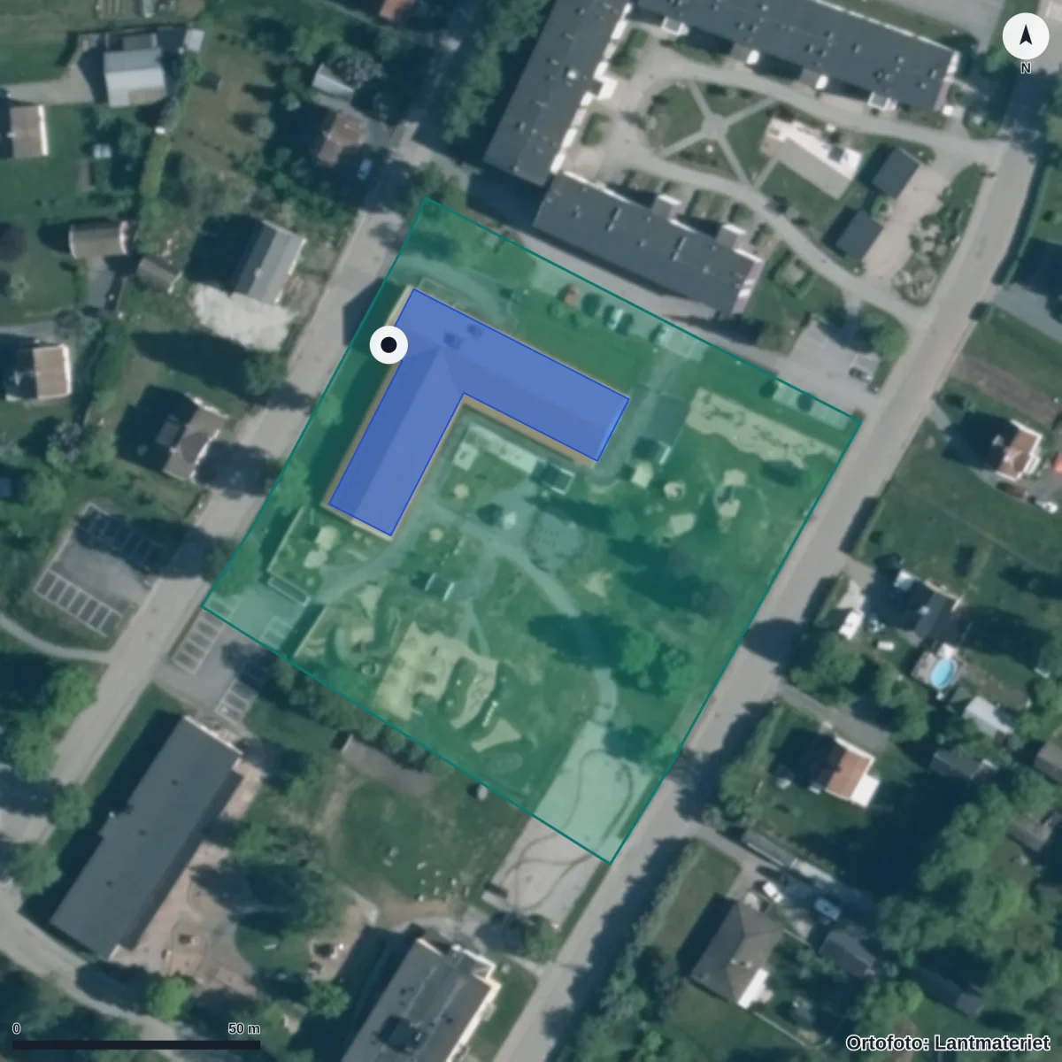 Flygbild över Lärkan 3, ortofoto från Lantmäteriet