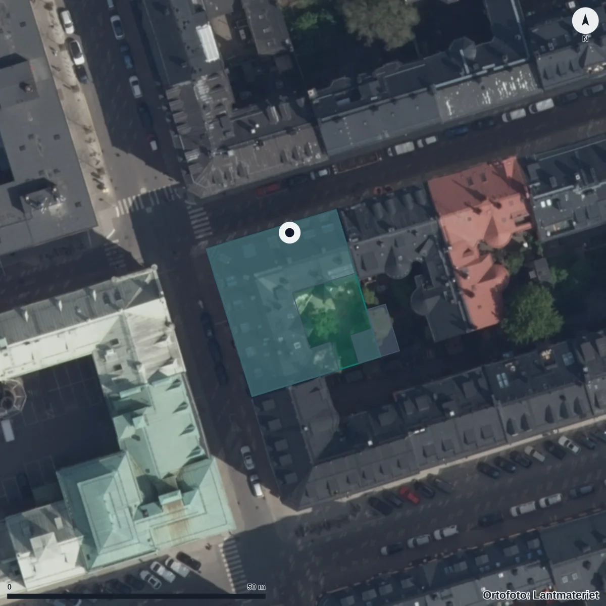 Aerial view of Förskolan Kåxis, orthophoto from Lantmäteriet