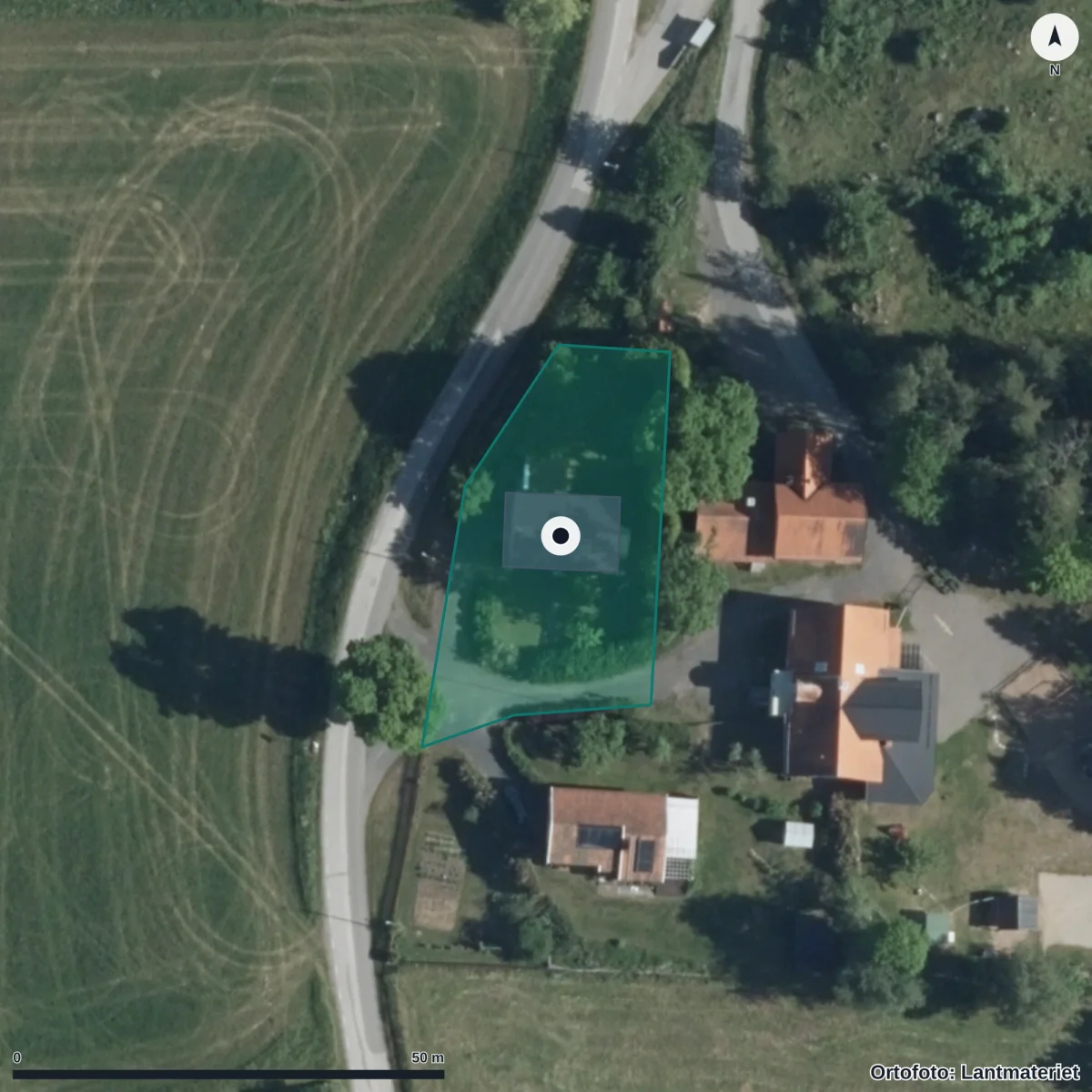 Flygbild över Hannäs Föräldraförening, Ekonomisk Förening, ortofoto från Lantmäteriet
