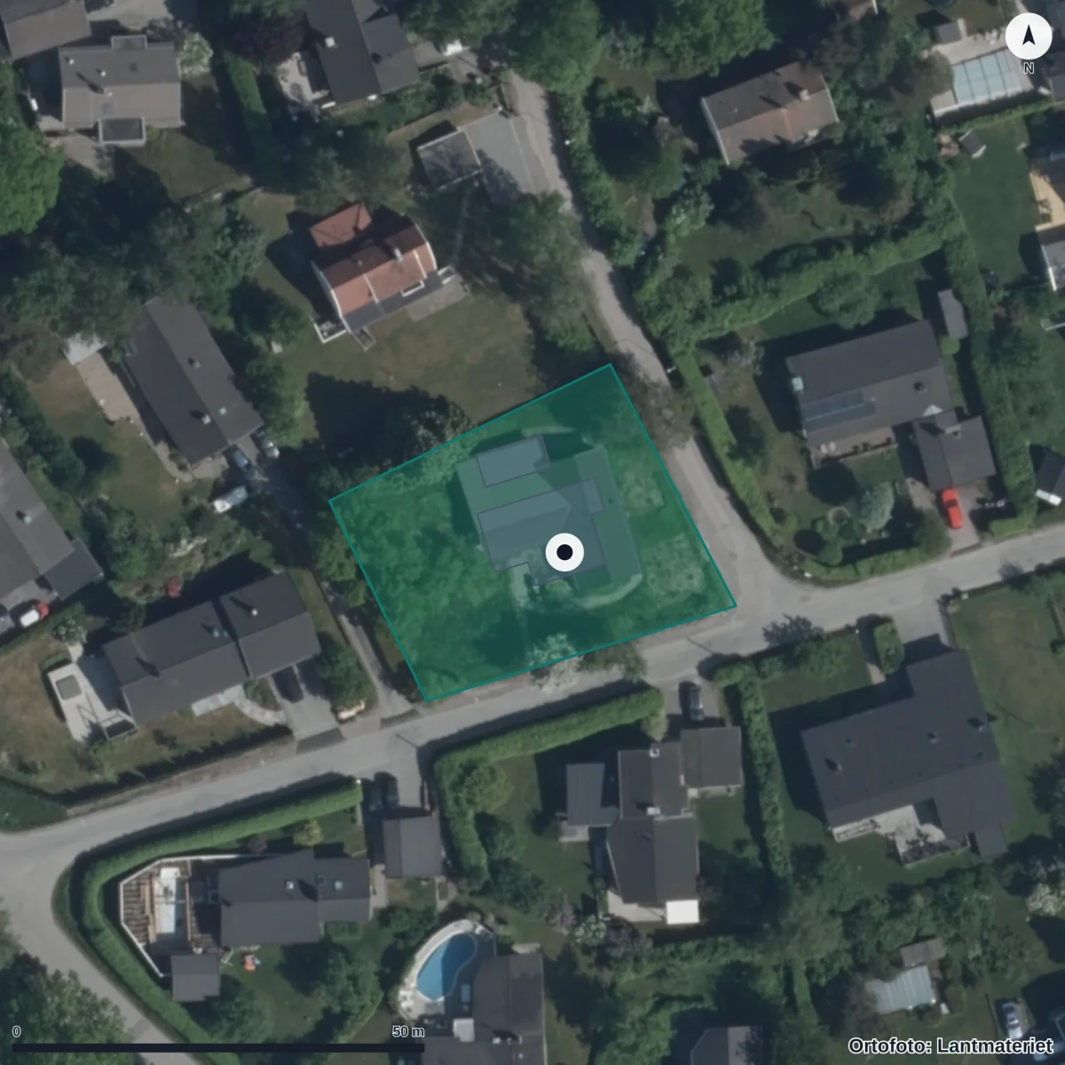 Aerial view of Lärkan, orthophoto from Lantmäteriet
