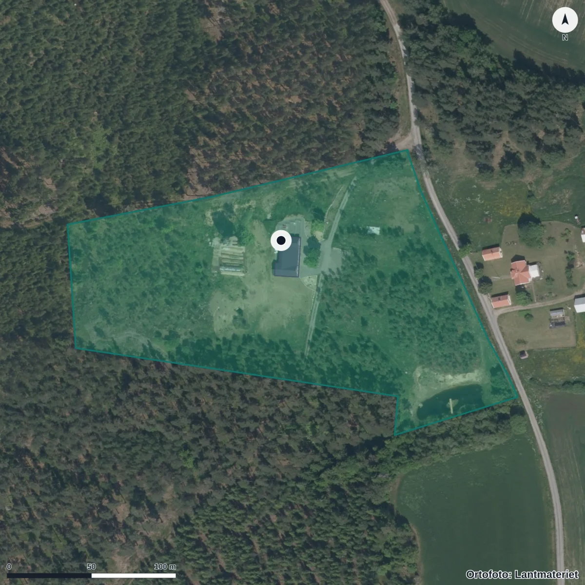 Aerial view of Förskolan Folkabo Ek. Förening, orthophoto from Lantmäteriet