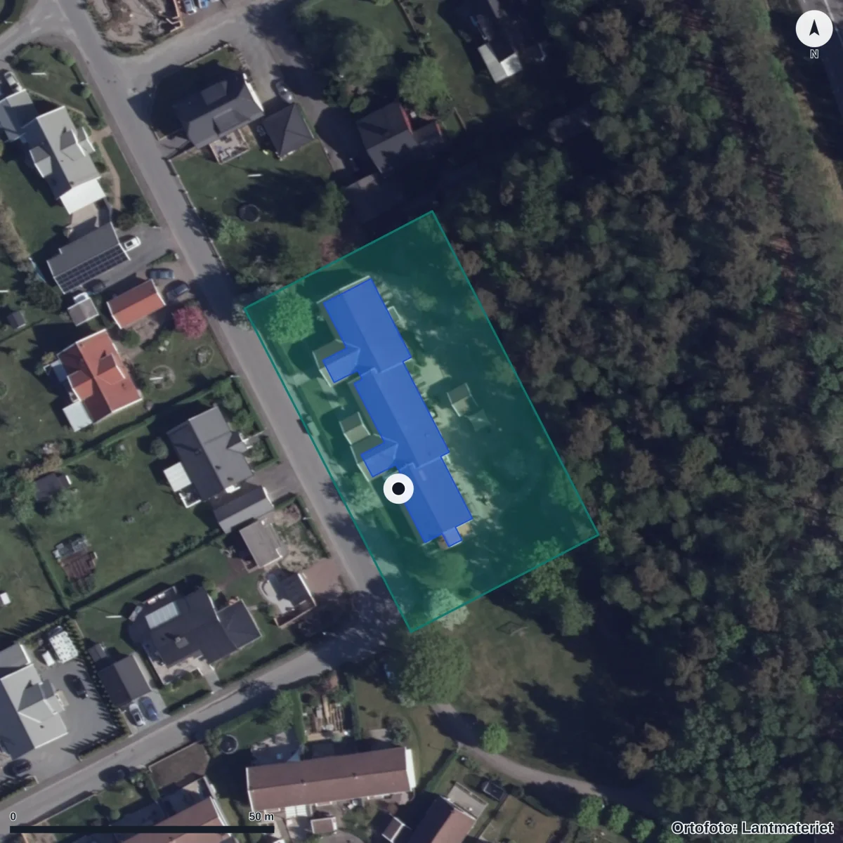Aerial view of Mammut Montessori Förskola, orthophoto from Lantmäteriet