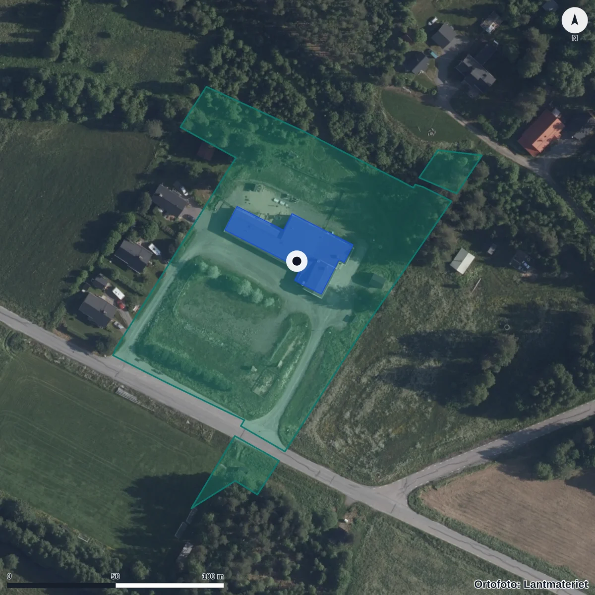 Aerial view of Skogså Aktivitetscenter AB, orthophoto from Lantmäteriet