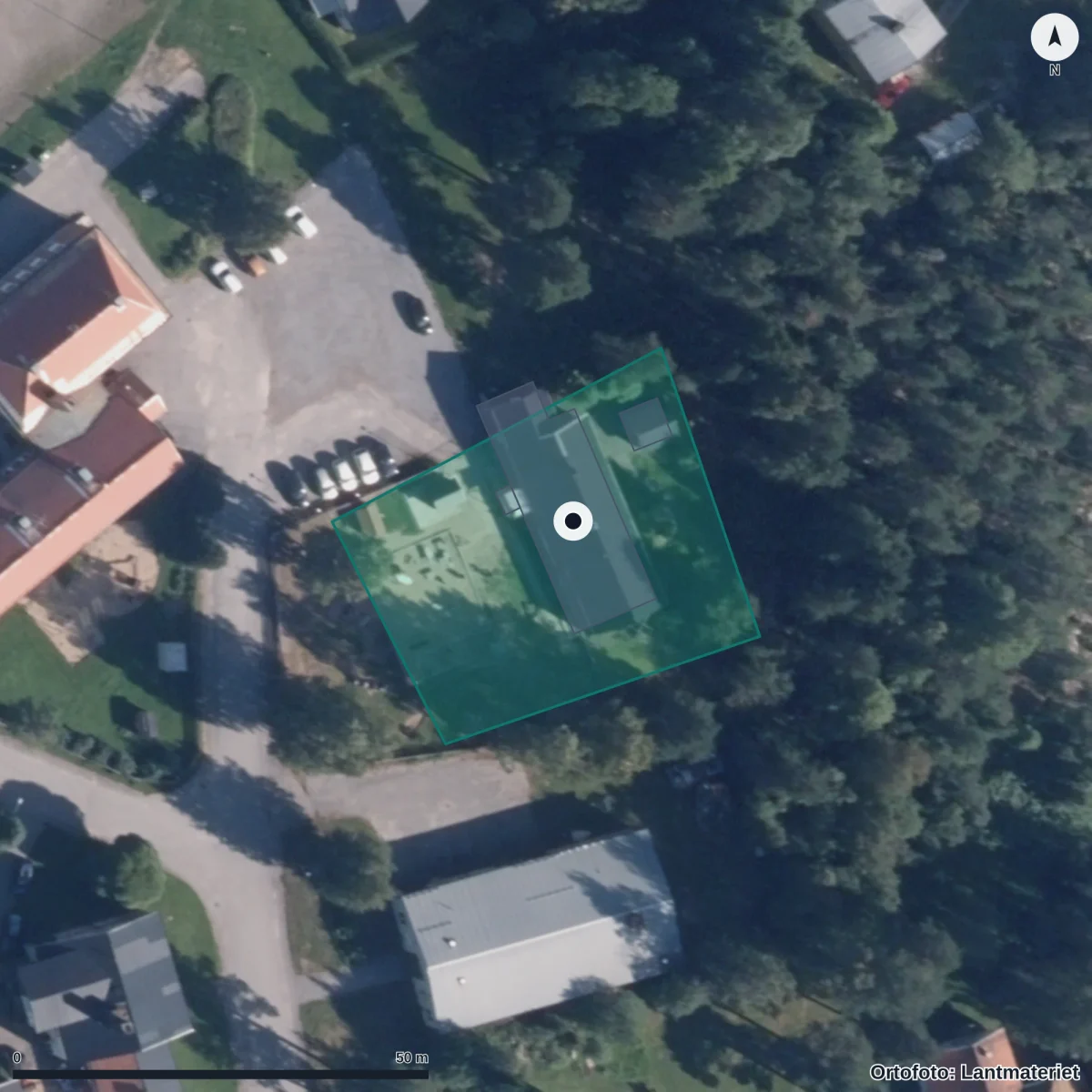 Flygbild över Personalkooperativer Förskolan Bergslyan Ekonomisk, ortofoto från Lantmäteriet