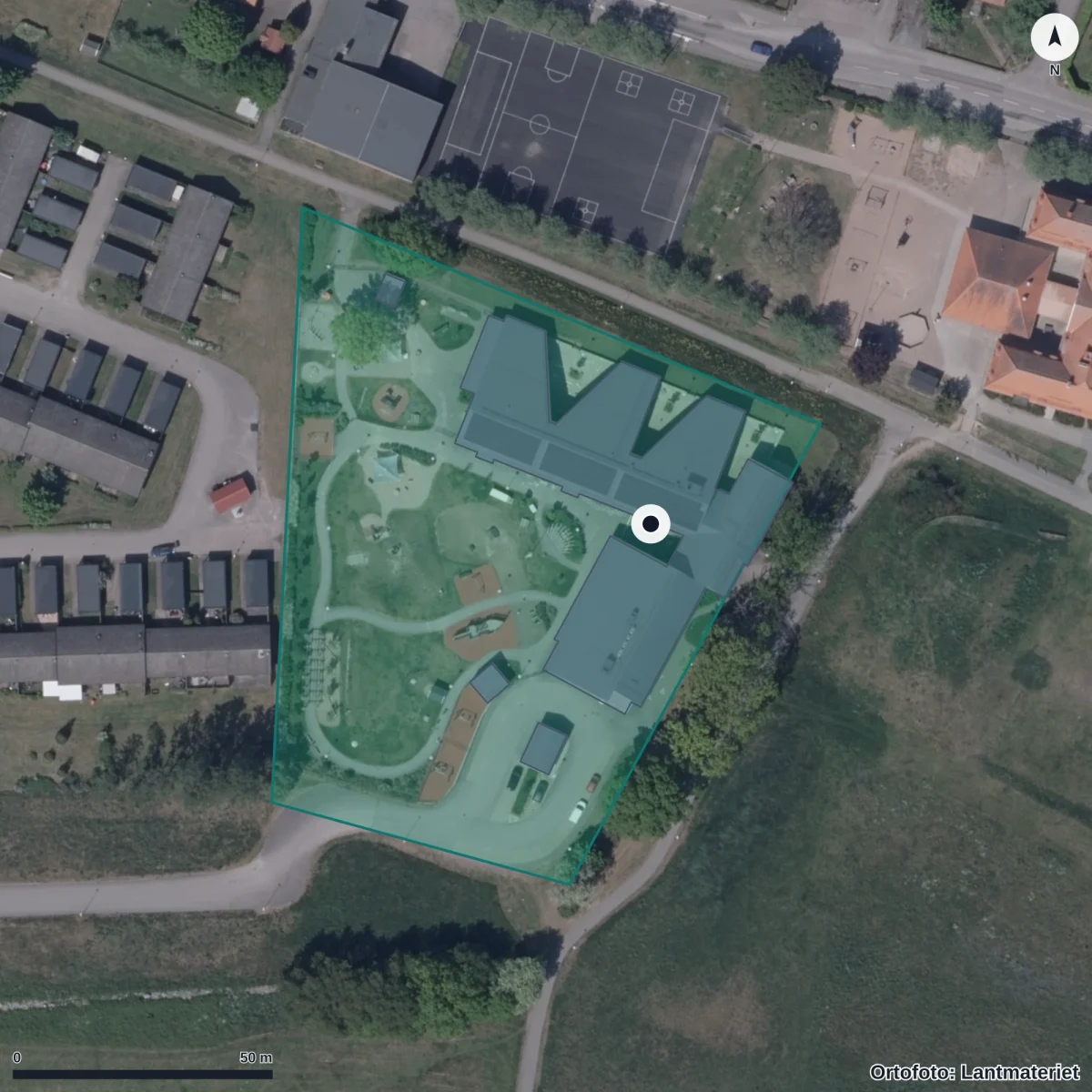 Flygbild över Skeppet, ortofoto från Lantmäteriet