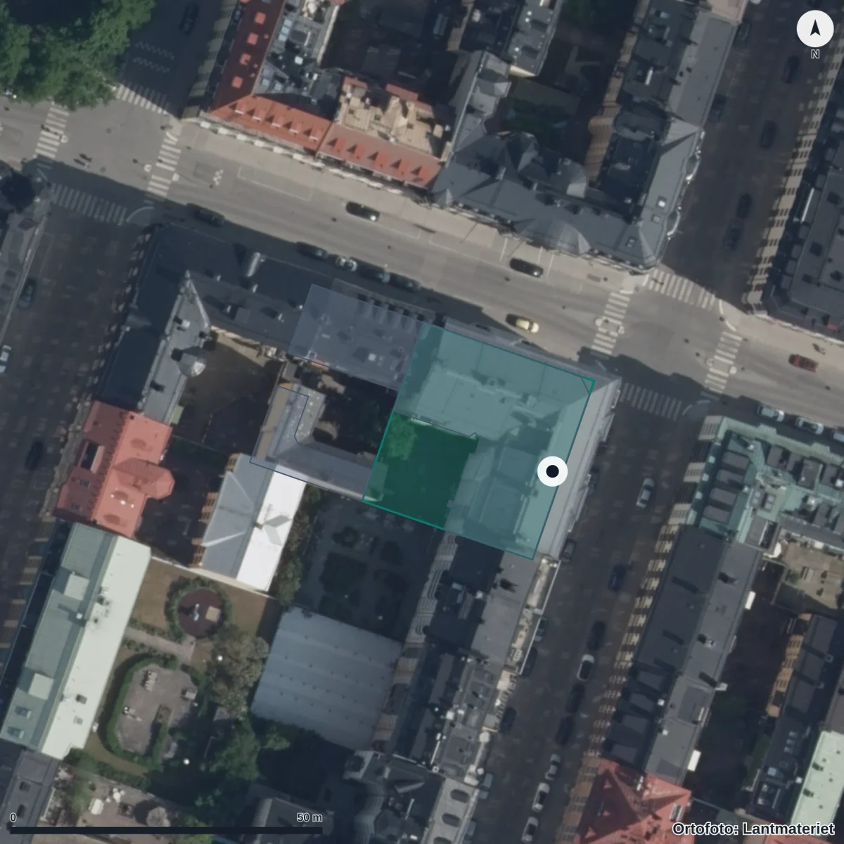 Flygbild över Förskolan Grevlingen, ortofoto från Lantmäteriet