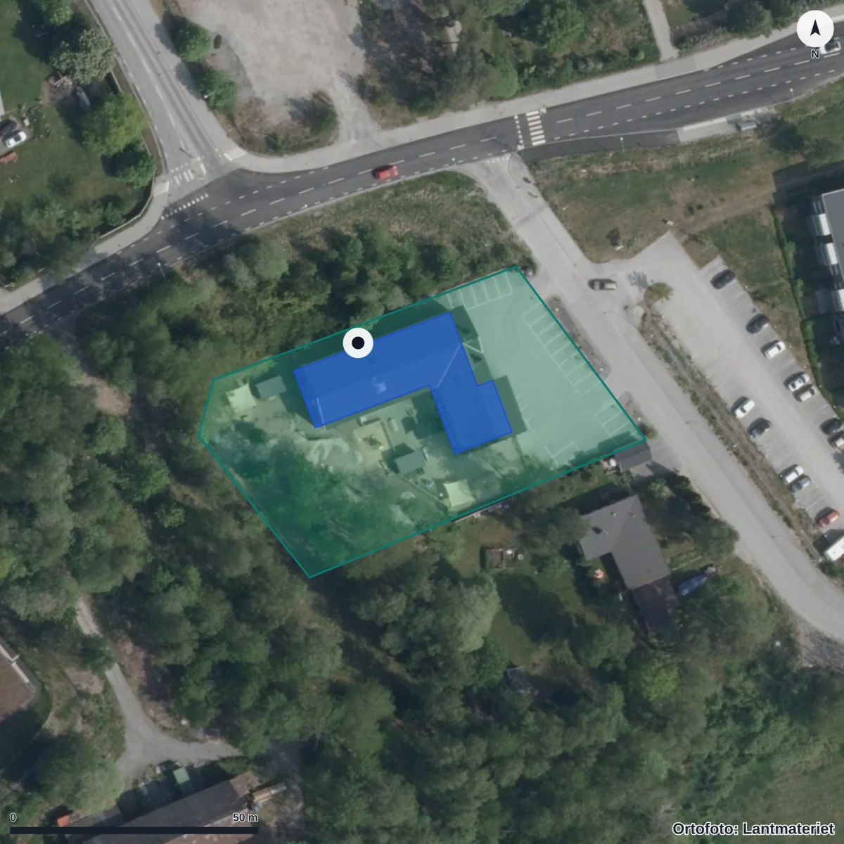 Flygbild över Björnö Norrtälje, ortofoto från Lantmäteriet