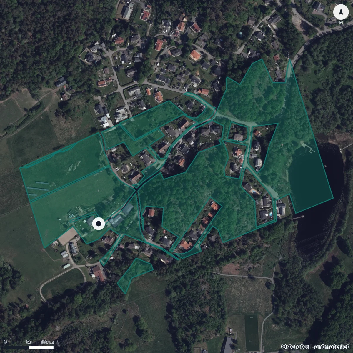 Aerial view of Föräldrakooperativet Mullebo, orthophoto from Lantmäteriet