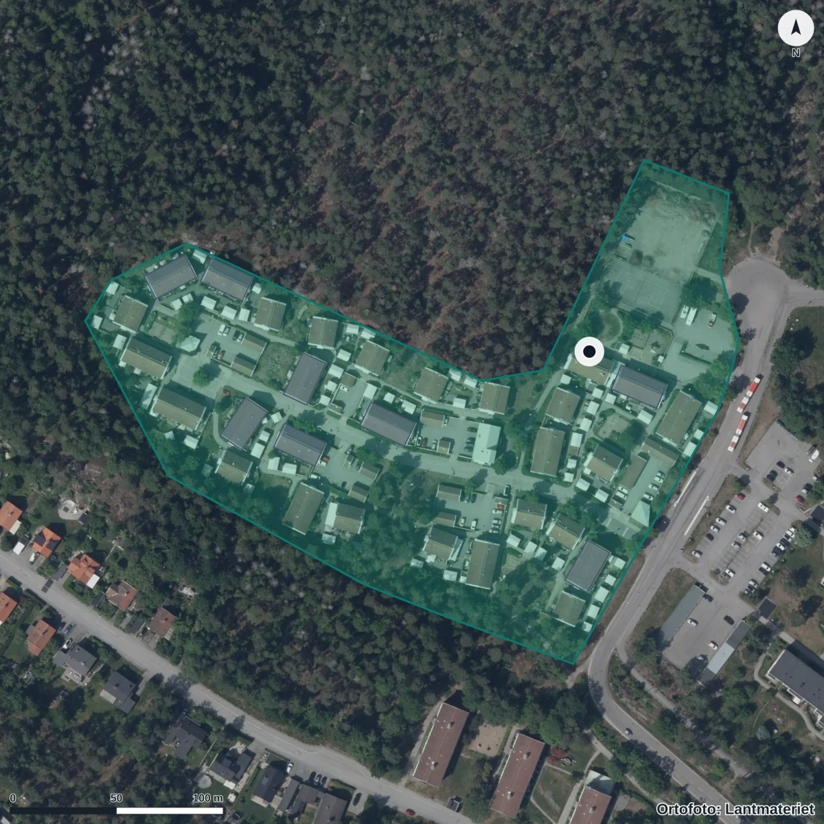 Aerial view of Jungmannens Fsk, orthophoto from Lantmäteriet