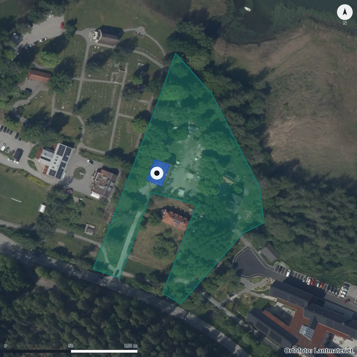 Aerial view of Förskolan Varglyan, orthophoto from Lantmäteriet