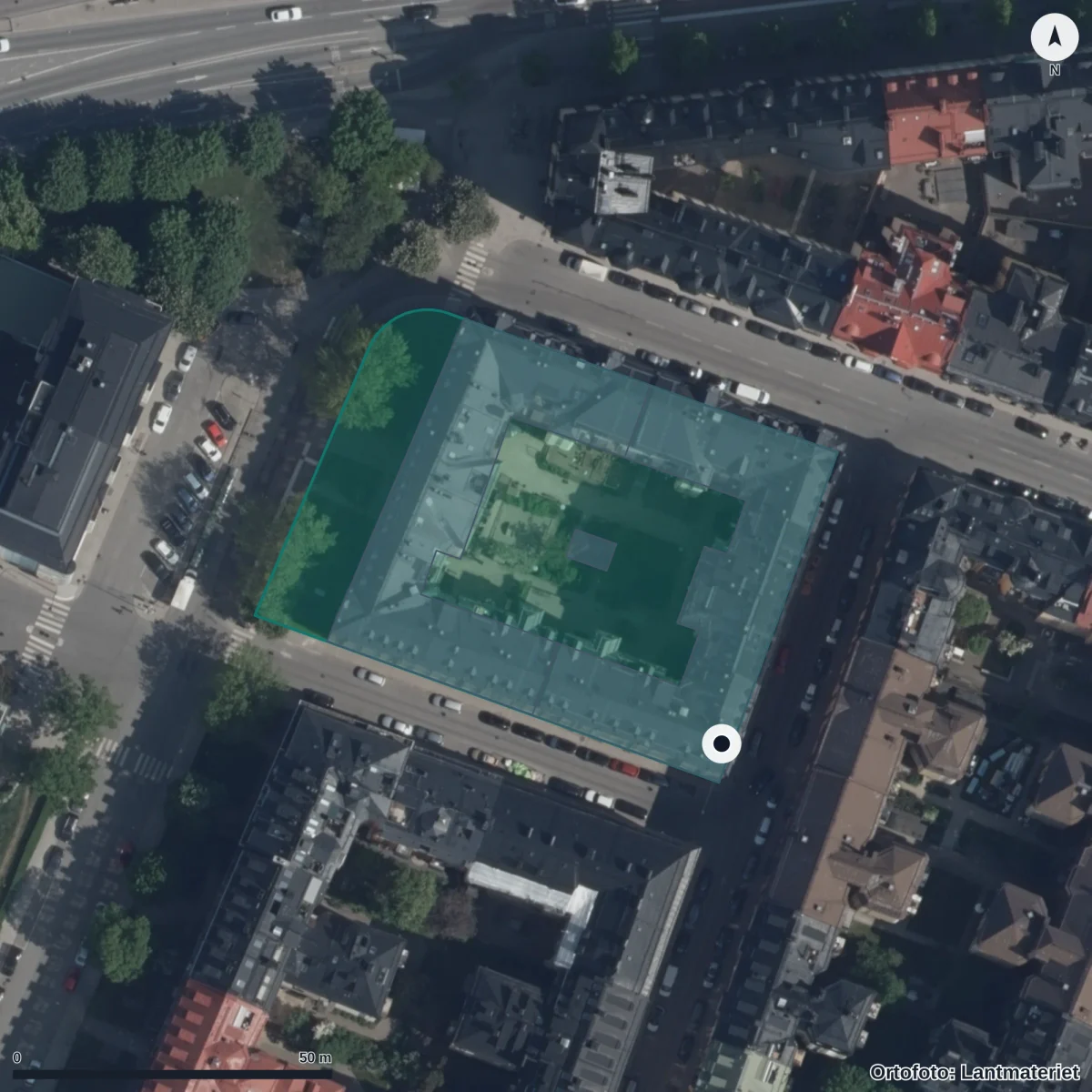 Aerial view of Förskolan Kulan, orthophoto from Lantmäteriet
