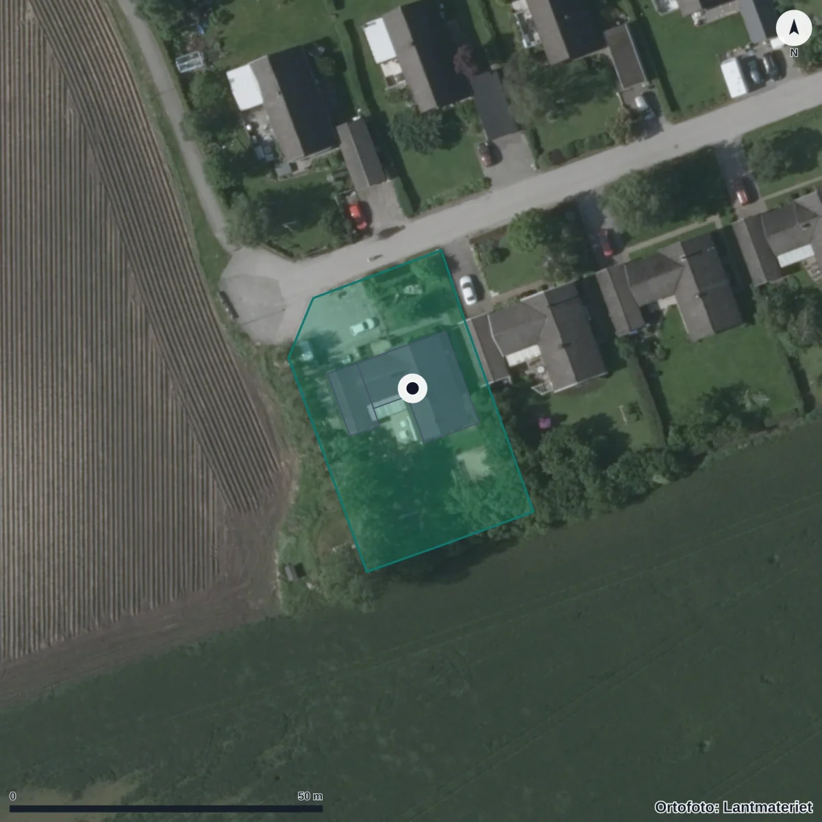 Aerial view of Jordgubbens Förskola, orthophoto from Lantmäteriet