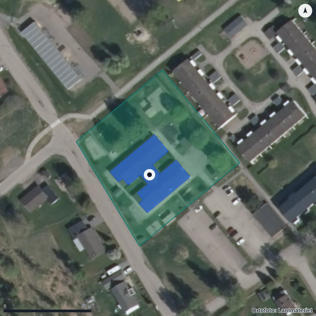 Aerial view of Blåsippan, orthophoto from Lantmäteriet