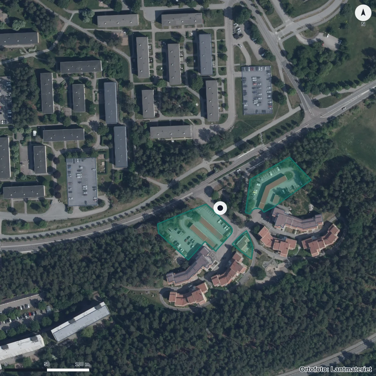 Aerial view of Skattkammaren, orthophoto from Lantmäteriet