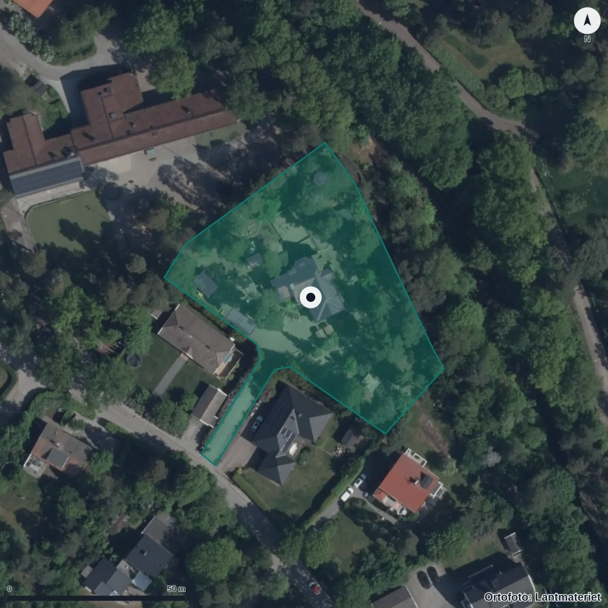Aerial view of Frilufts Förskolor, Äventyret, orthophoto from Lantmäteriet