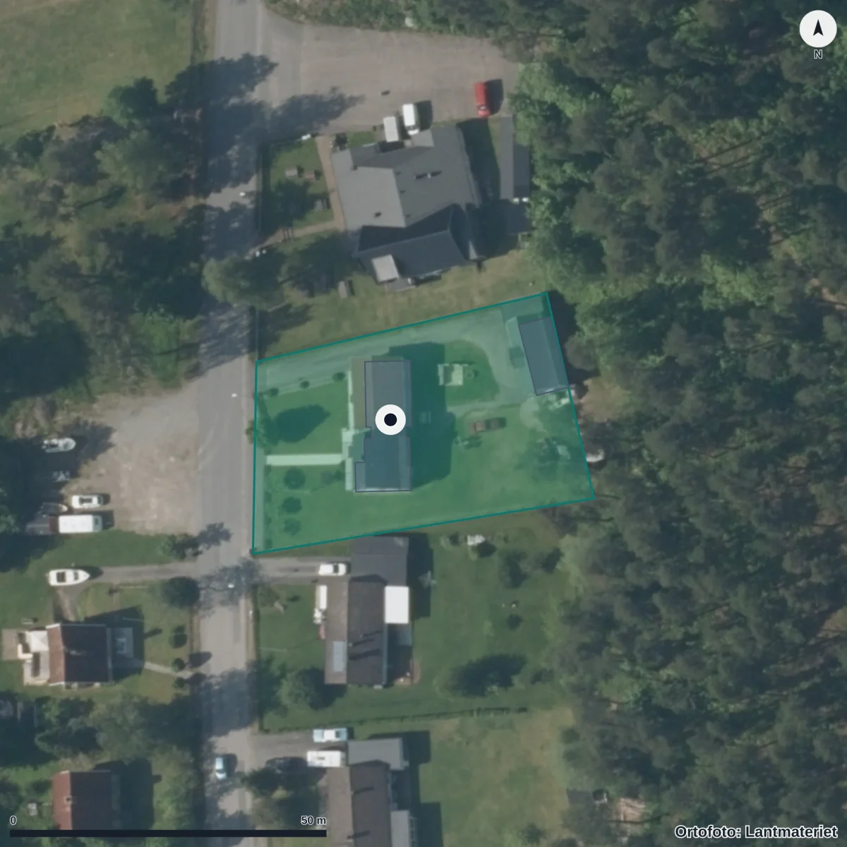 Aerial view of Lindens Förskola, orthophoto from Lantmäteriet