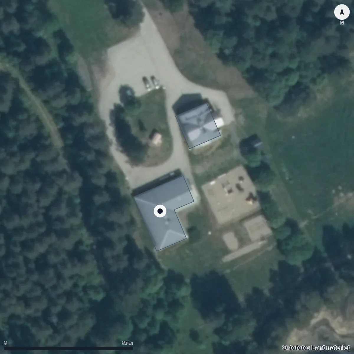 Aerial view of Ånäsetsförskola, orthophoto from Lantmäteriet