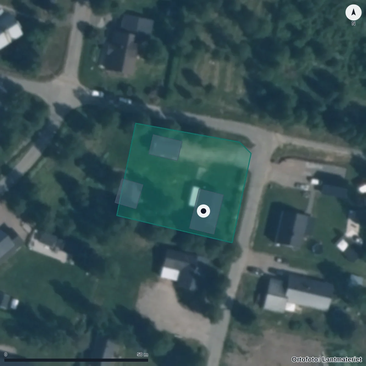 Aerial view of Lyckebo Förskola, orthophoto from Lantmäteriet