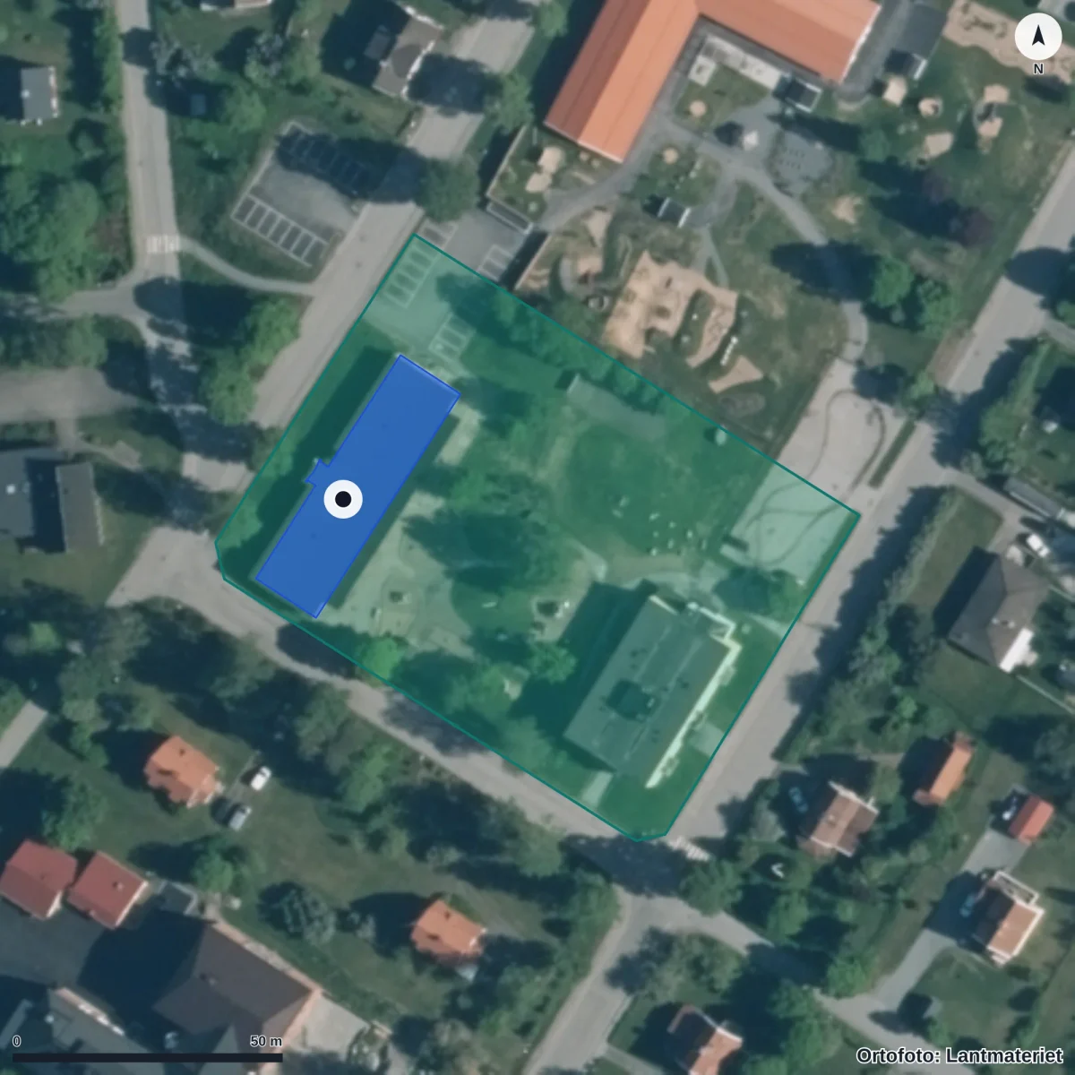 Flygbild över Lärkan 2, ortofoto från Lantmäteriet