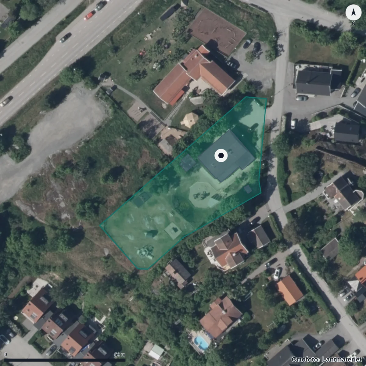 Flygbild över Skärgårdsholken Ekonomisk Förening, Förskola, ortofoto från Lantmäteriet