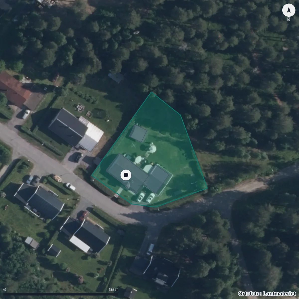 Aerial view of Jordgubbens Förskola, orthophoto from Lantmäteriet