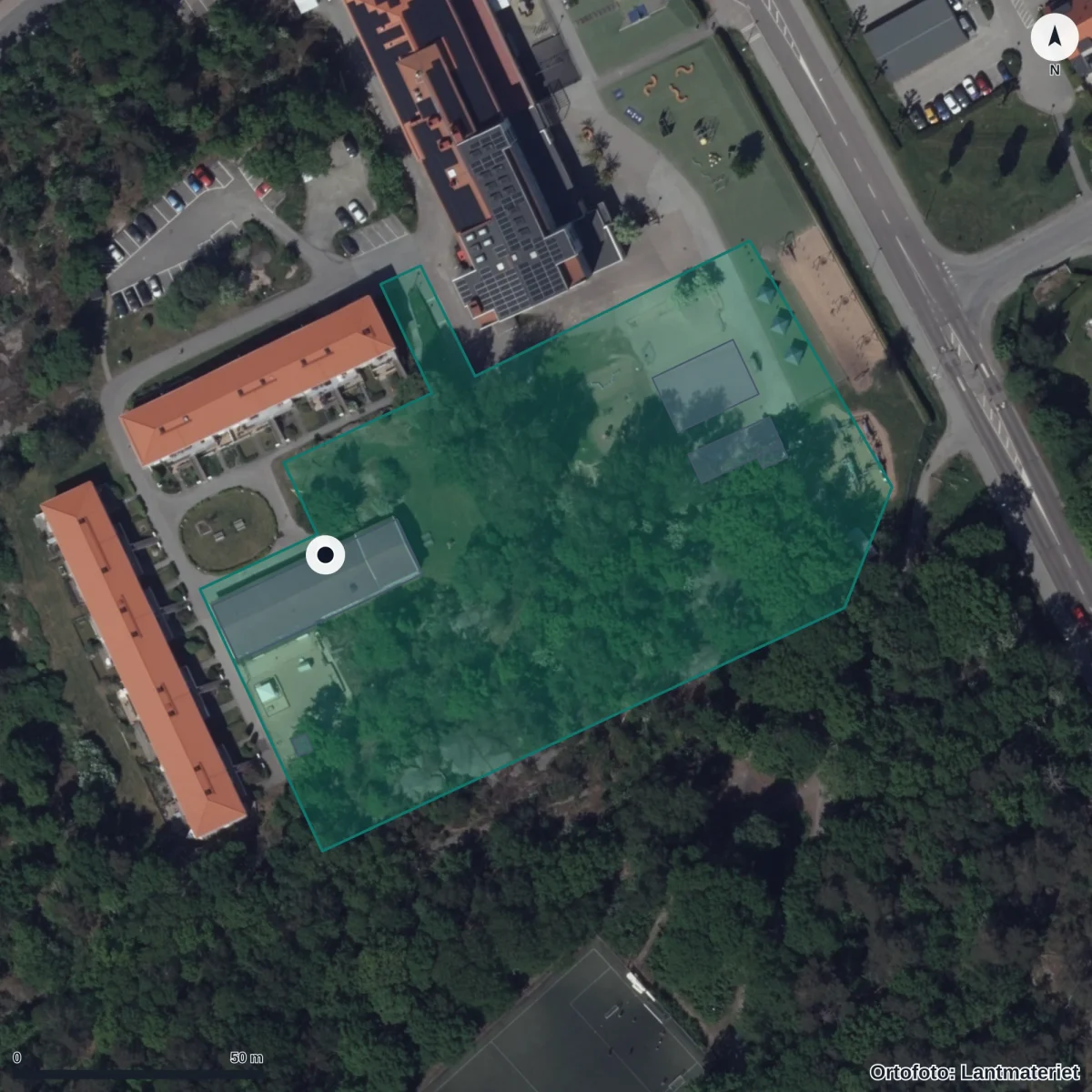 Aerial view of The International Preschool AB Älvsborg, orthophoto from Lantmäteriet