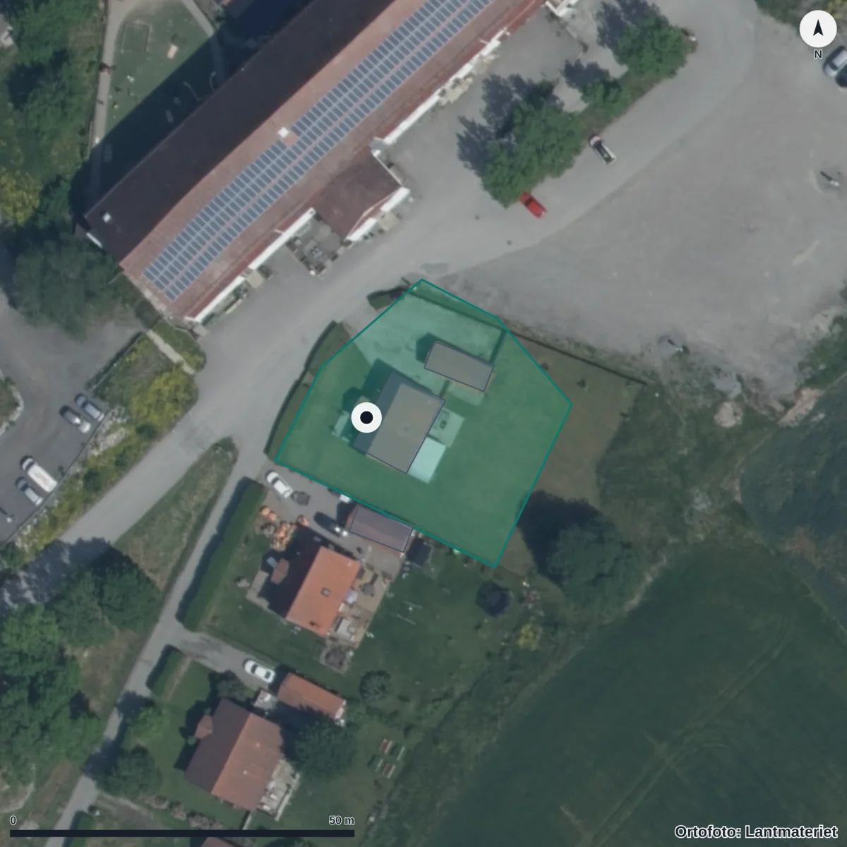 Flygbild över Norlandia Förskolor Wenngarn, ortofoto från Lantmäteriet
