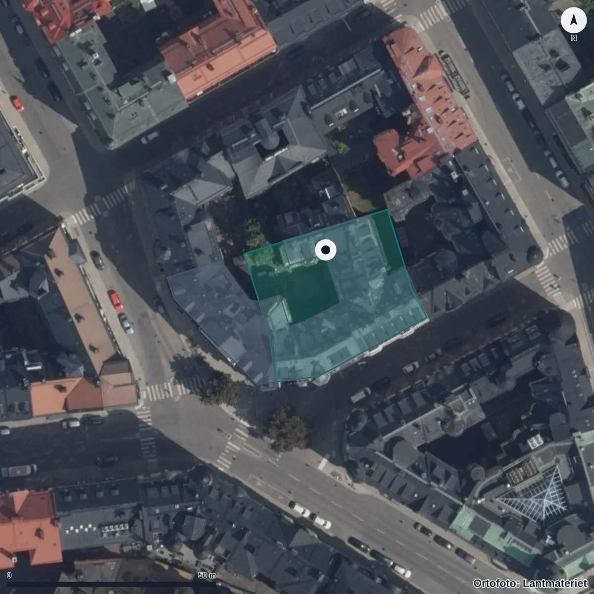 Aerial view of Förskolan Estniska Förskolan, orthophoto from Lantmäteriet