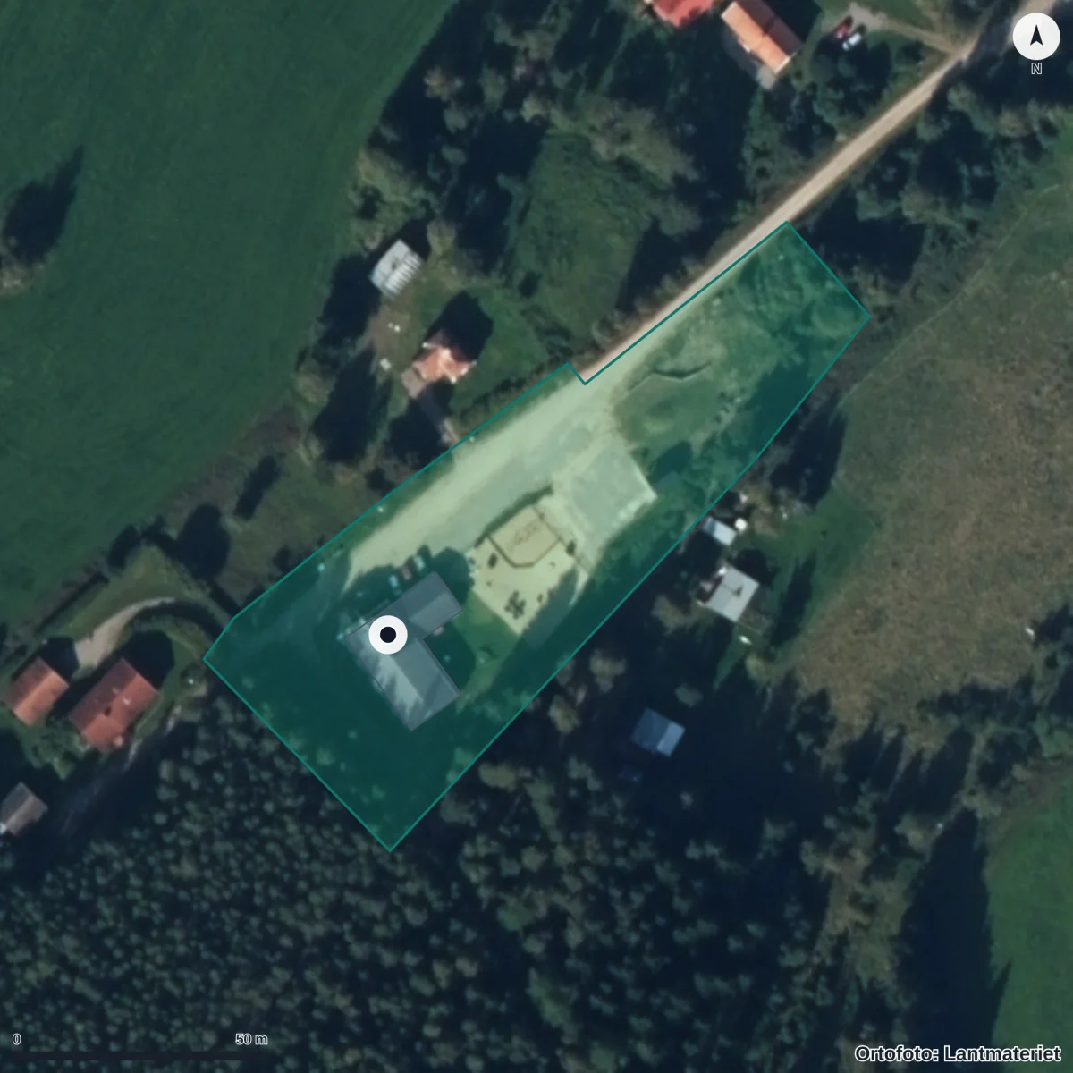 Aerial view of Föräldrakooperativet Linblomman, orthophoto from Lantmäteriet