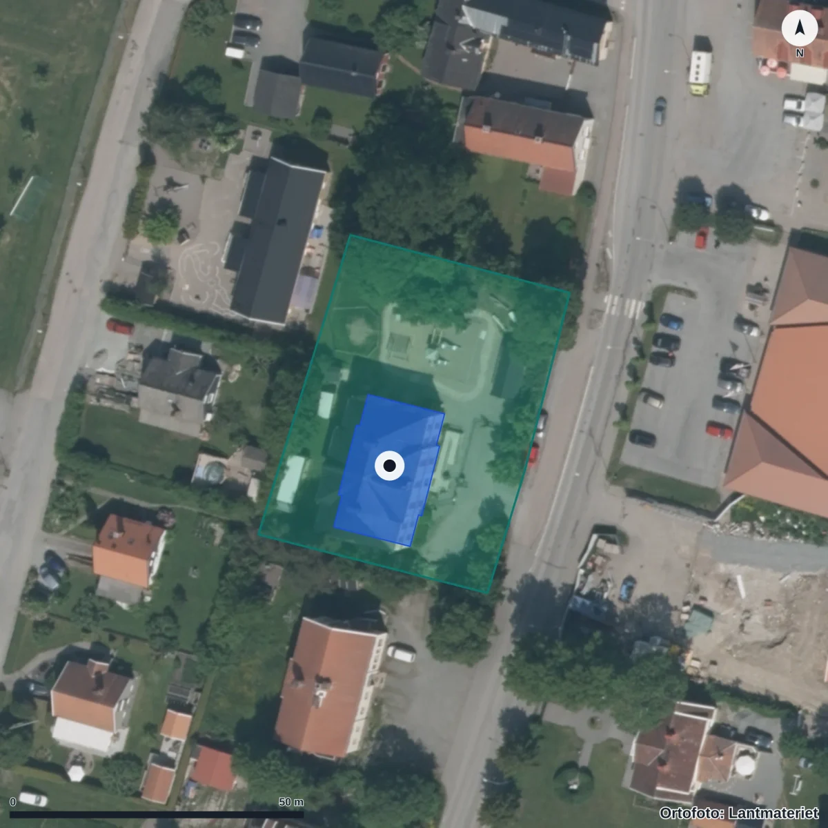 Aerial view of Snäckans Montessoriförskola Ekonomisk Förenening, orthophoto from Lantmäteriet