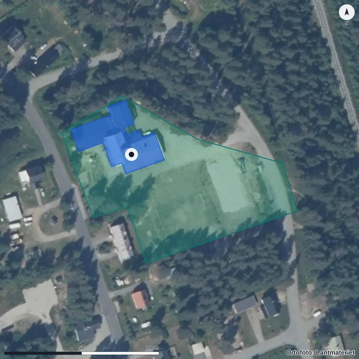Aerial view of Trollskogen I Ur Och Skur, orthophoto from Lantmäteriet