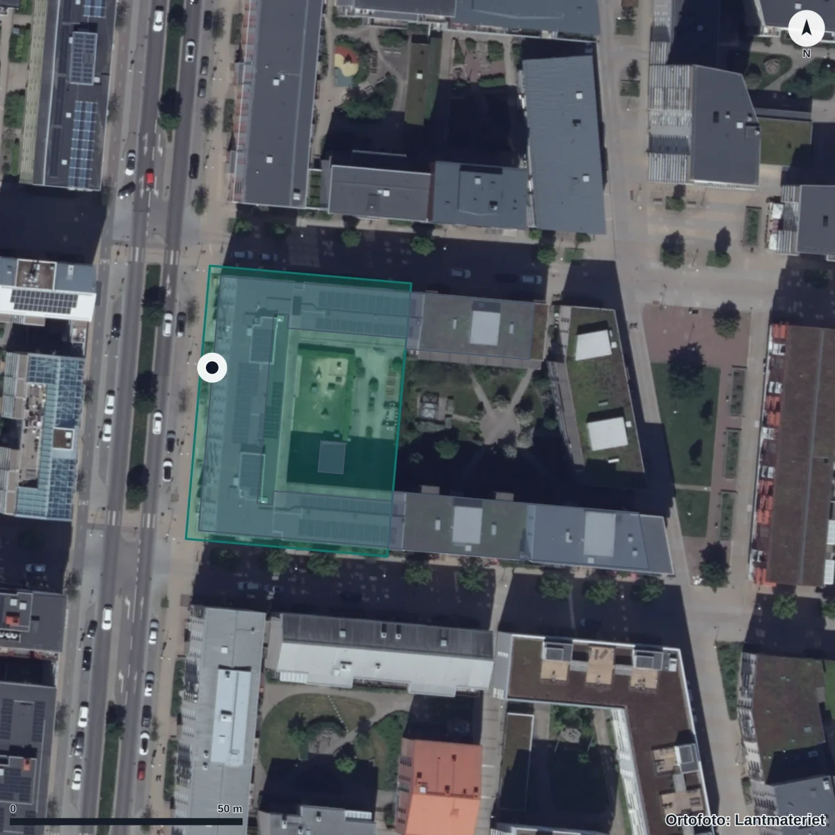 Aerial view of Gustaf Dalénsgatan 7 D Förskola, orthophoto from Lantmäteriet