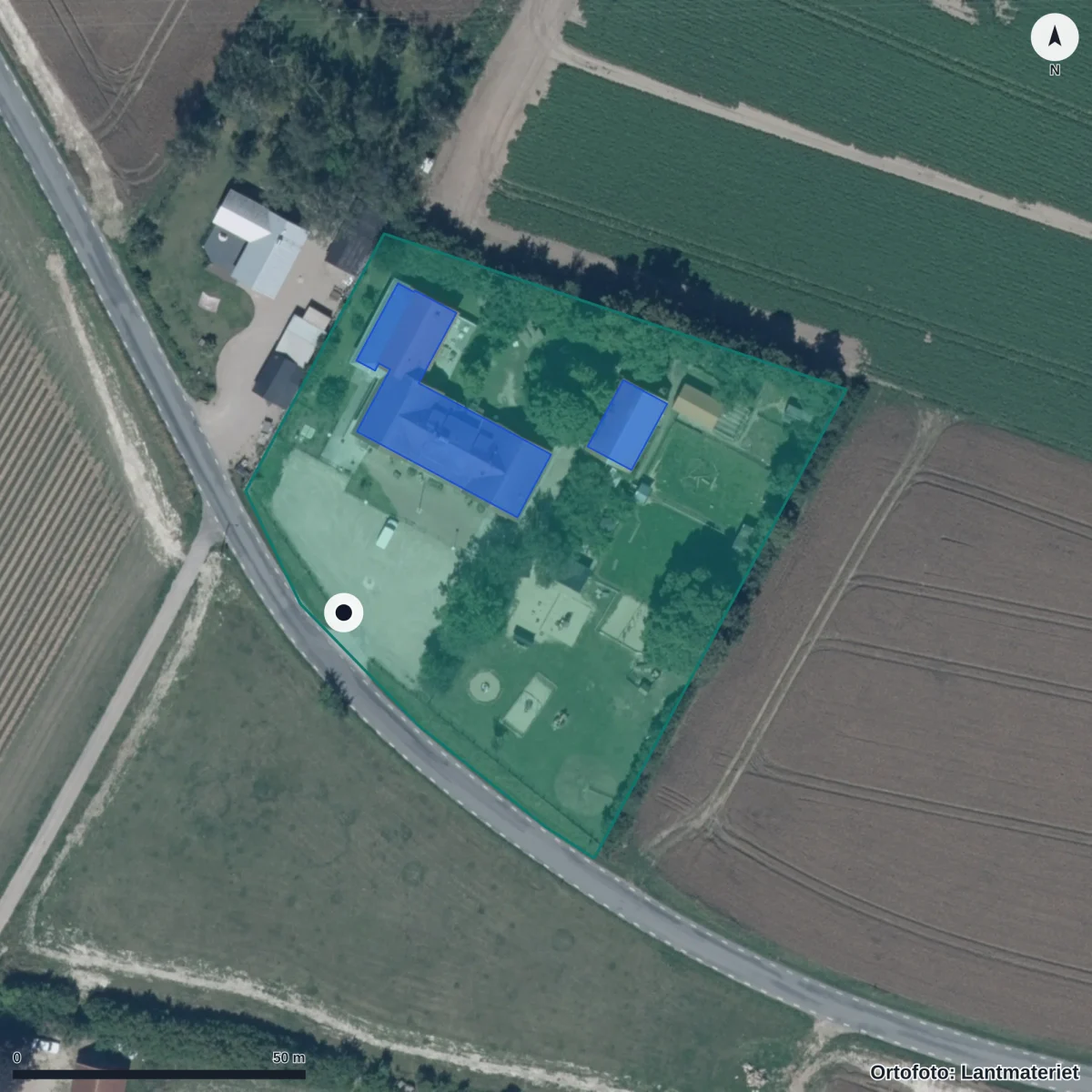 Aerial view of Smultronställets Förskola, orthophoto from Lantmäteriet