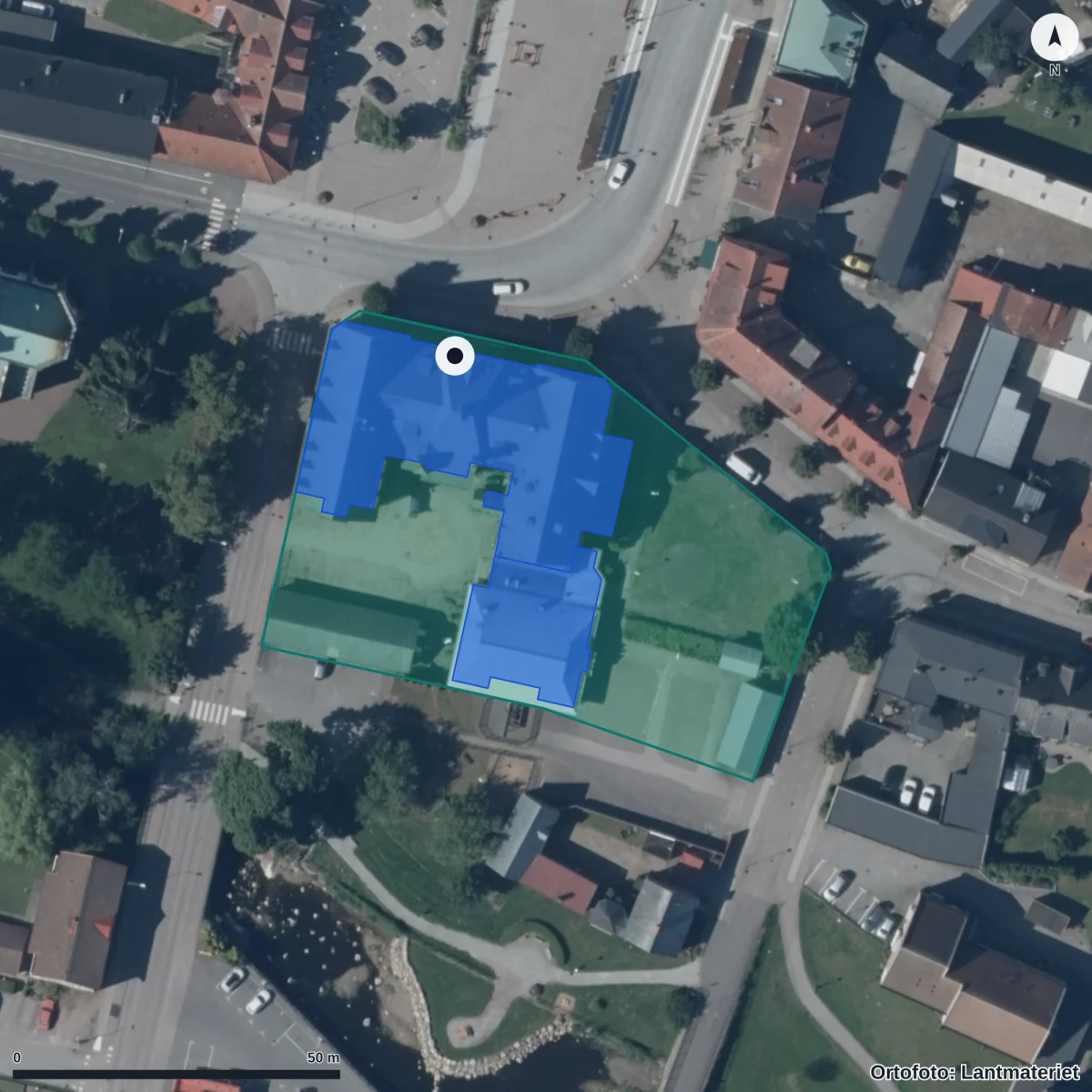 Flygbild över Klurifax Förskola - Onside, ortofoto från Lantmäteriet
