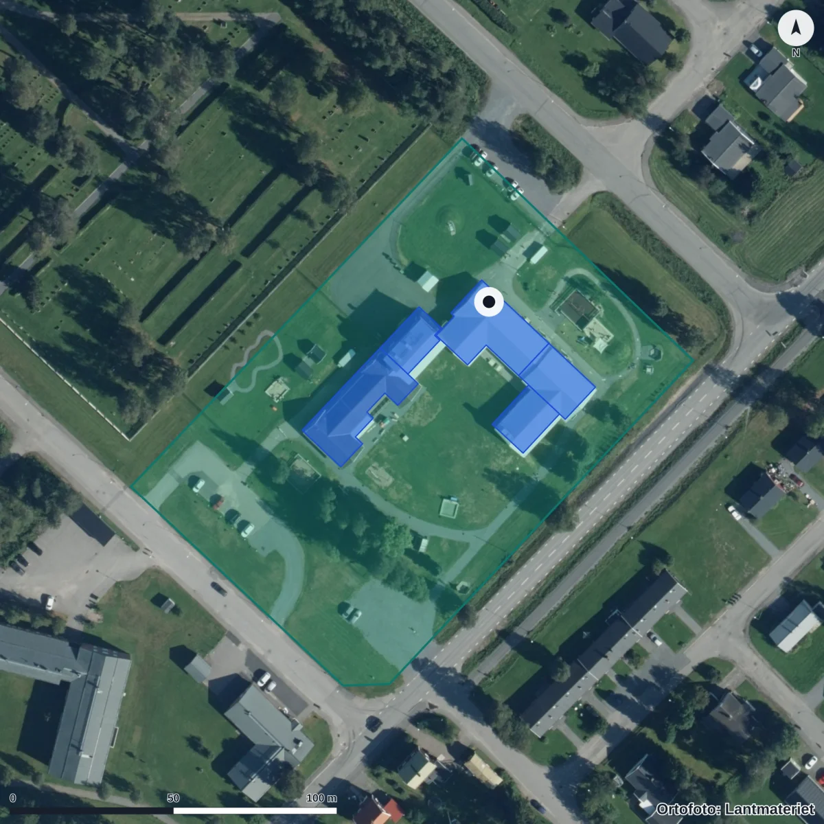 Aerial view of Tjambo, orthophoto from Lantmäteriet