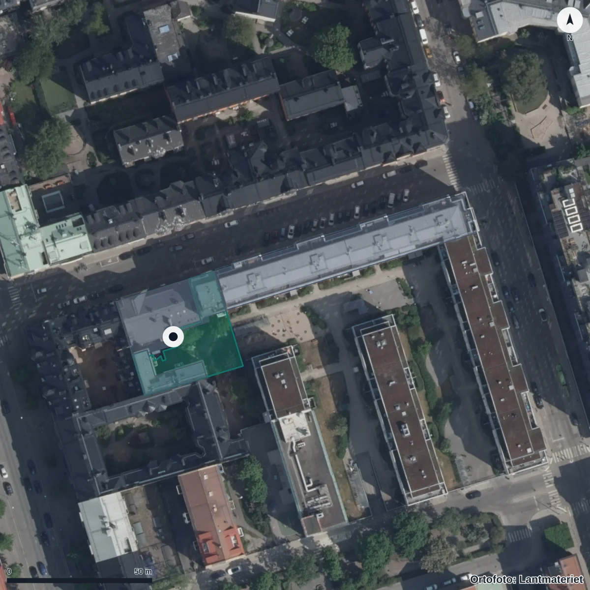 Flygbild över Förskolan Villekulla, ortofoto från Lantmäteriet