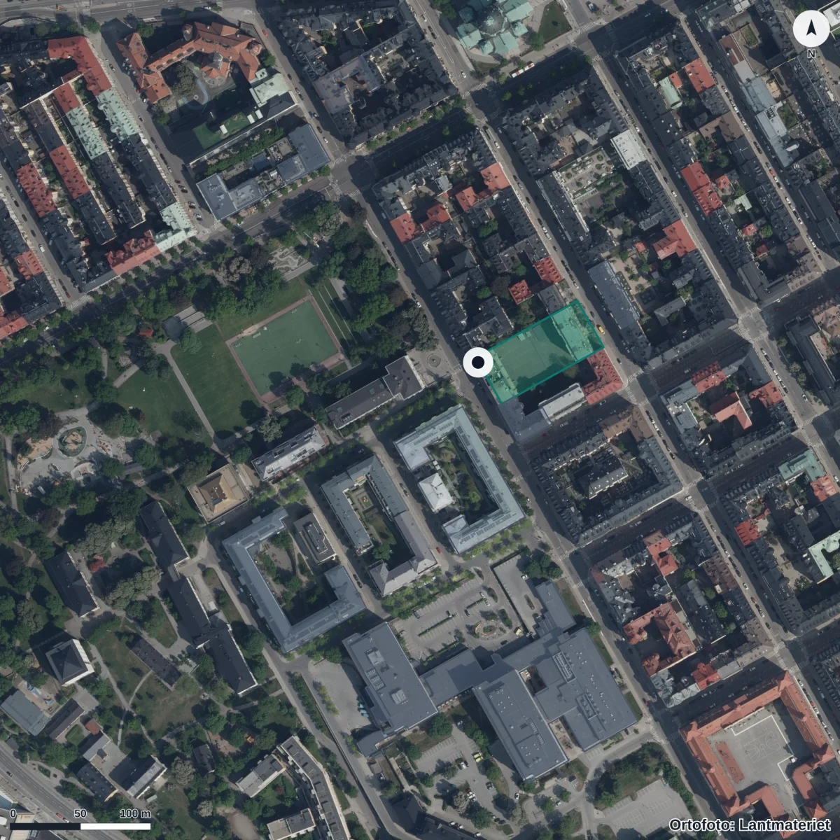Flygbild över Förskola 799444, ortofoto från Lantmäteriet