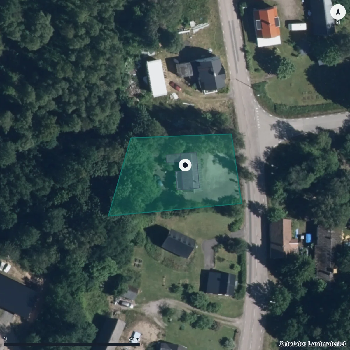 Aerial view of Vårblommans Förskola, orthophoto from Lantmäteriet