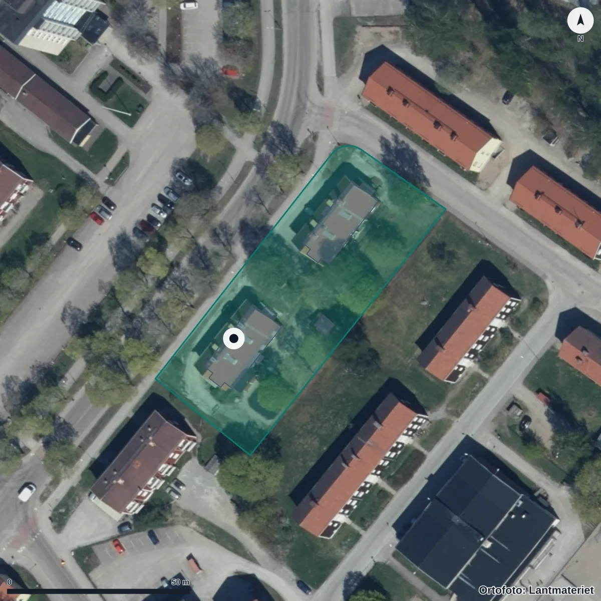Flygbild över Vitmåla, ortofoto från Lantmäteriet