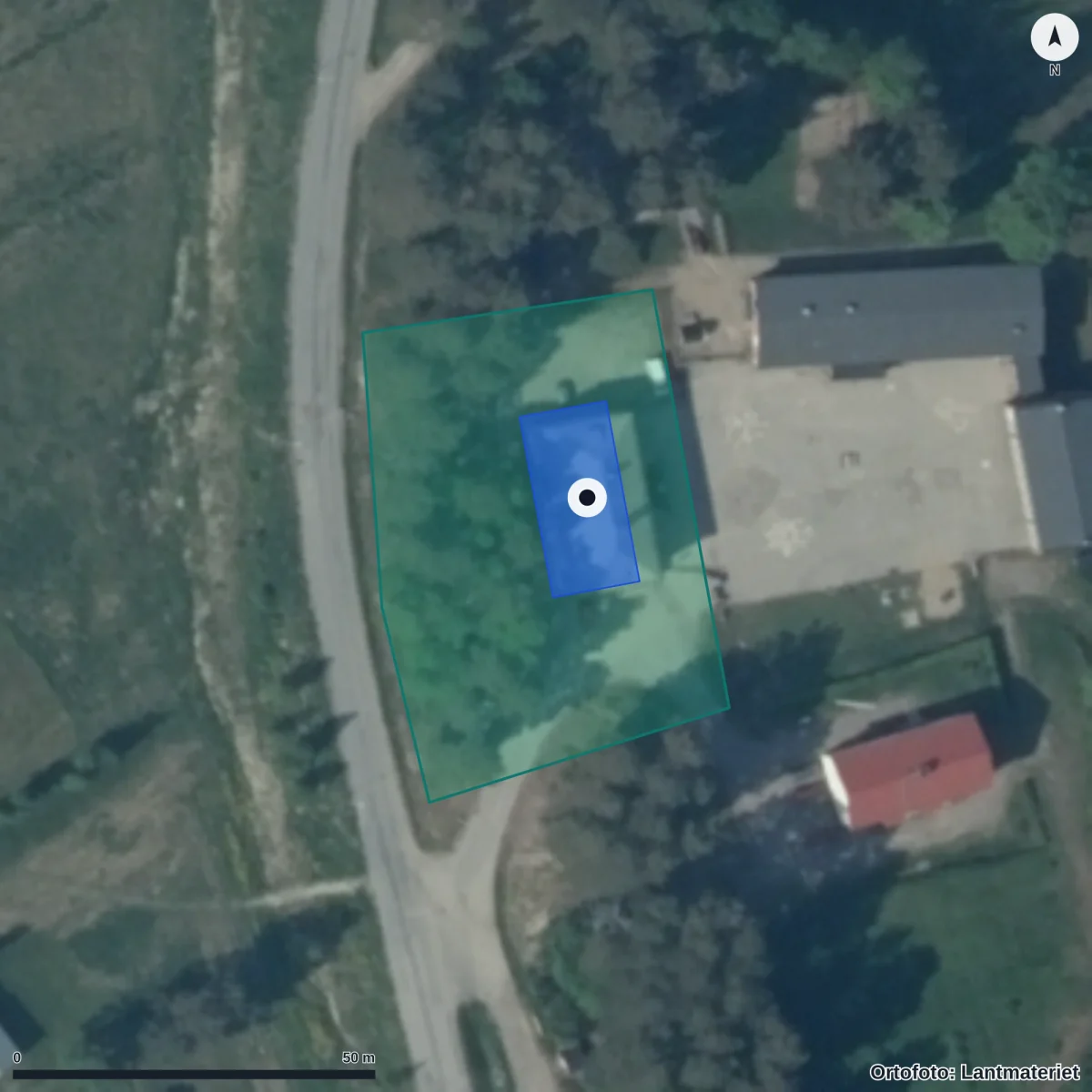 Aerial view of Edsele Friskola, orthophoto from Lantmäteriet