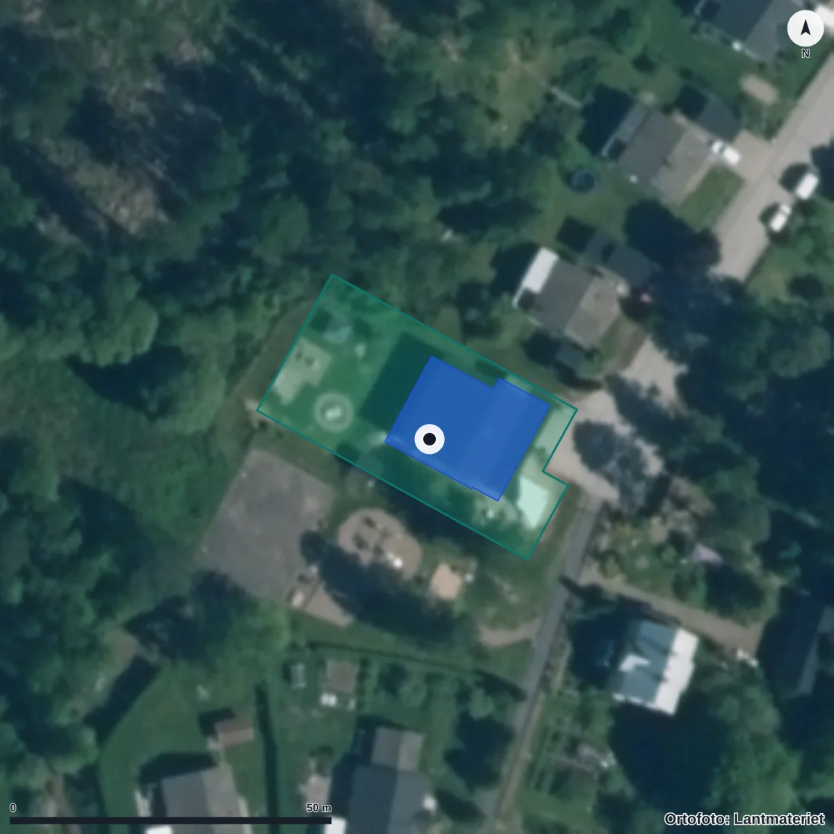 Aerial view of Förskolan Blåklinten, orthophoto from Lantmäteriet