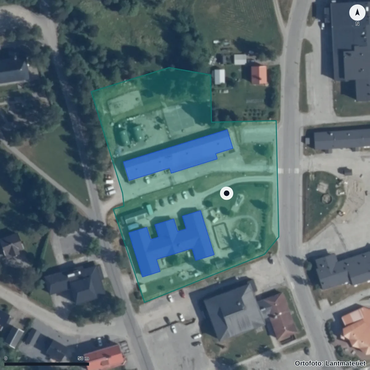 Aerial view of Nyckelpigan, orthophoto from Lantmäteriet