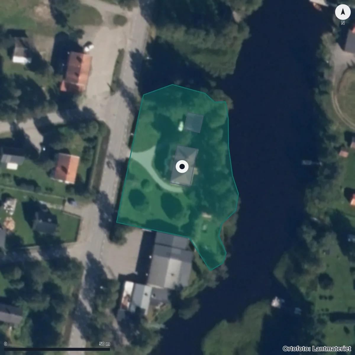 Aerial view of Vintergatans Förskola, orthophoto from Lantmäteriet